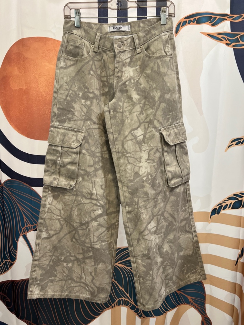 Retrolicious Olive Cargo Wide Leg Jeans
